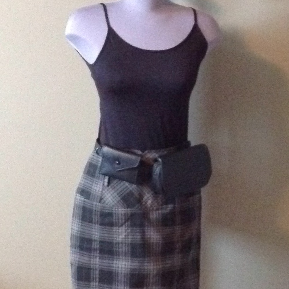 High Waist  32" Plaid skirt
